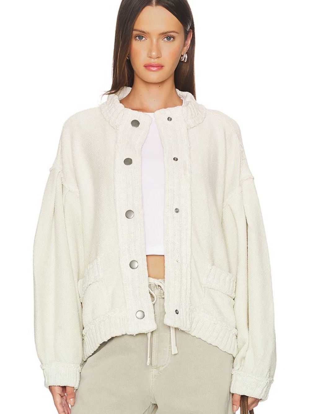 Free People Cream Teddy Jacket